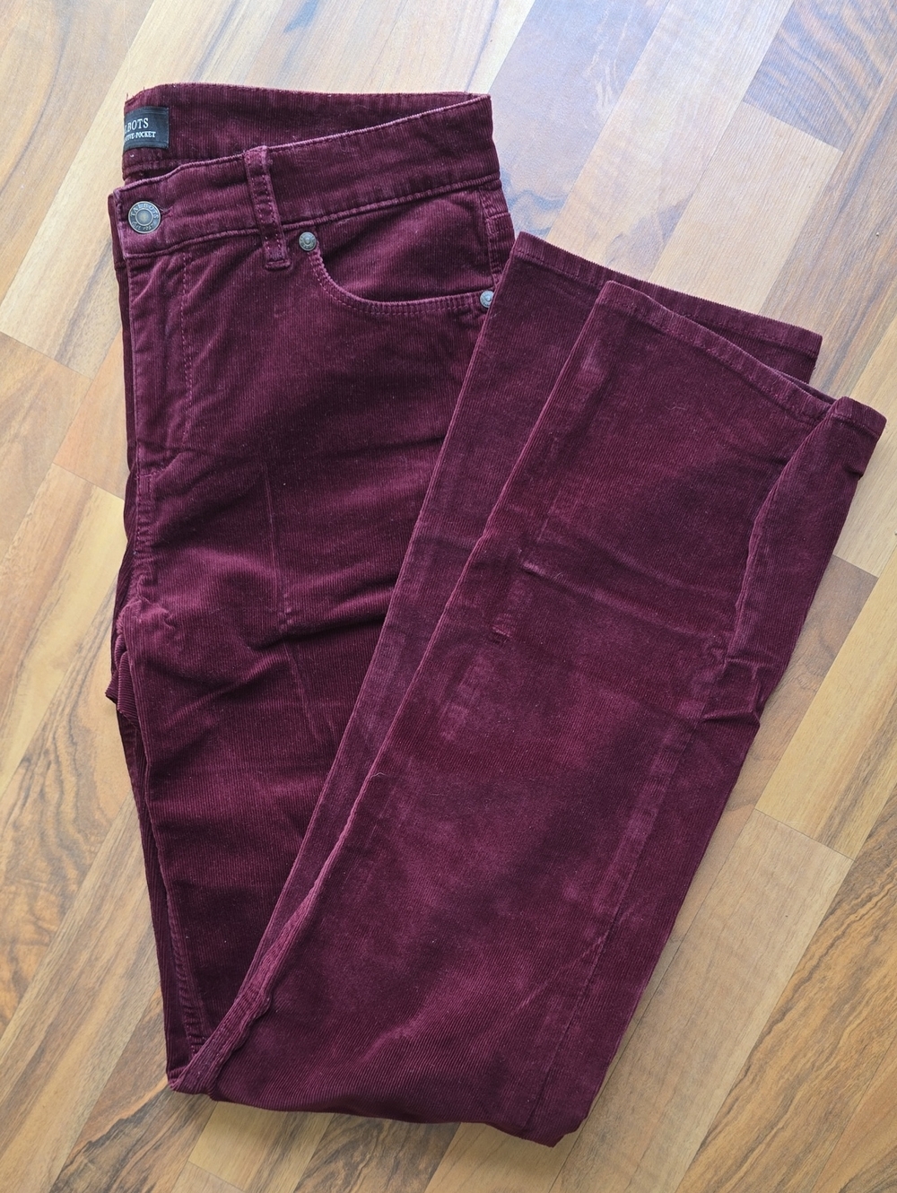 Talbots Straight Leg Corduroy Pants - Burgundy Wine Sz 4